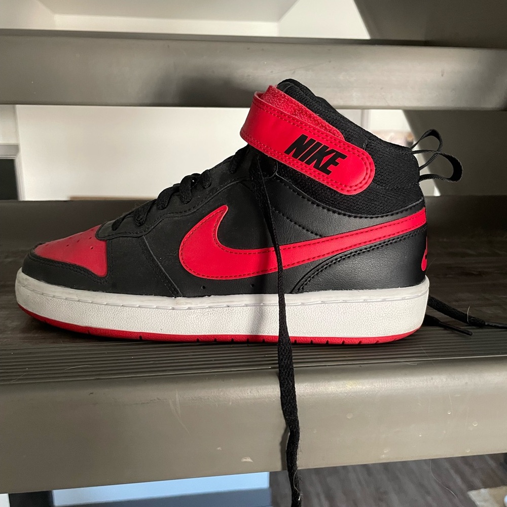 Nike Black and Red High-Top Sneakers